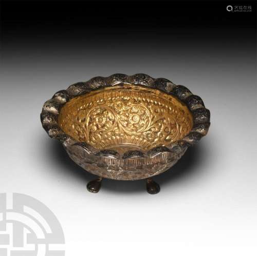 Chinese Style Gilt Silver Footed Bowl