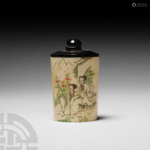 Chinese Snuff Bottle with Ladies