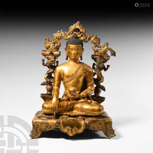 Tibetan Gilt Buddha with Frame