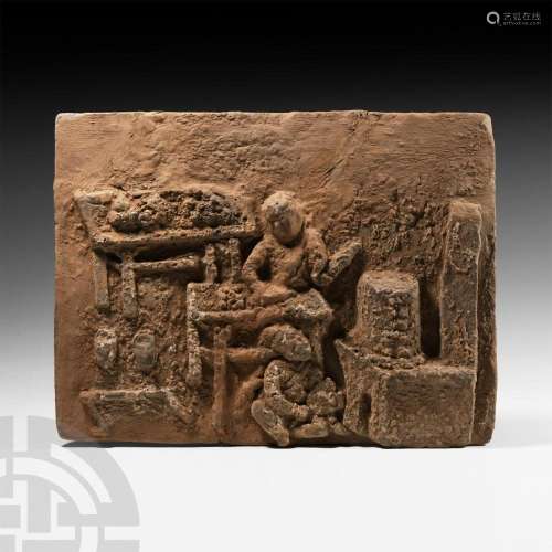 Chinese Song Figural Tile