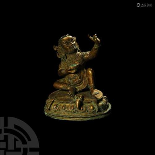 Sino-Tibetan Gilt Virupa Figure