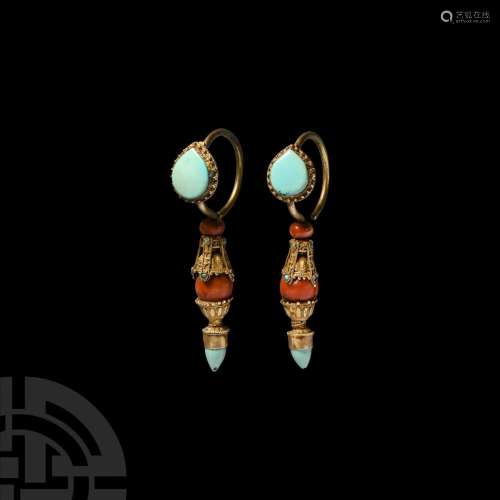 Large Tibetan Gold 'Vase of Eternity' Earrings