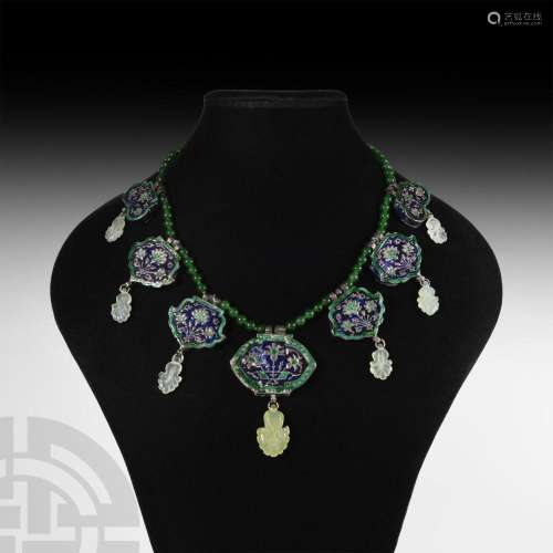 Indian Necklace with Enamelled Inlays