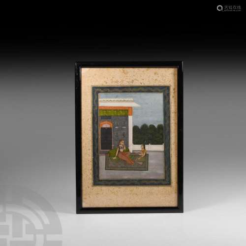 Framed Indian Watercolour Painting