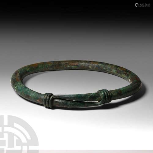 Large Bronze Age Arm Ring with Coiled Terminals