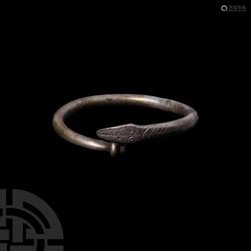 Thracian Celtic Silver Snake Bracelet