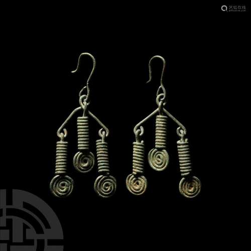 Viking Age Coiled Earring Pair