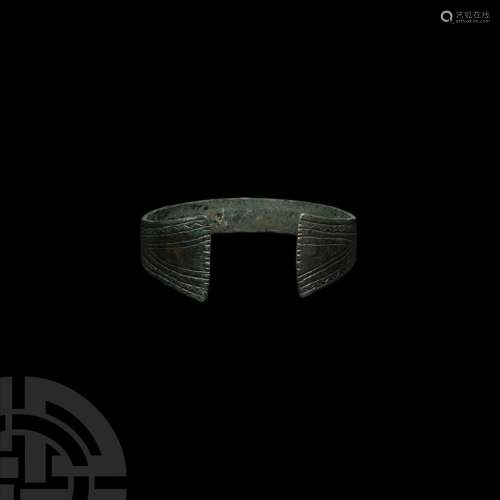 Viking Age Decorated Bracelet with Flared Terminals