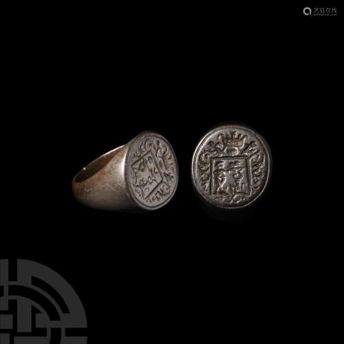 Post Medieval French Ring with Crowned Shield