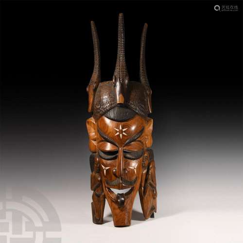 Massive South African Wooden Tribal Mask