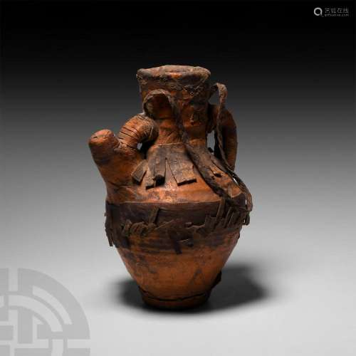 North African Amphora Wrapped in Leather