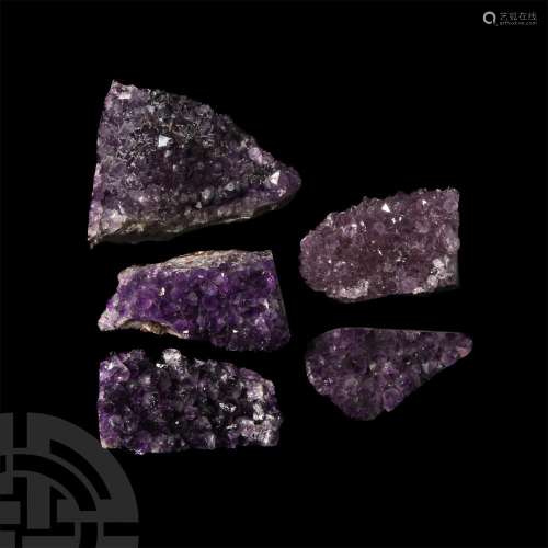Deep Purple Amethyst Crystal Section Group