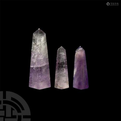 Amethyst Obelisk Set