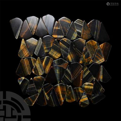 50 Polished Tiger's Eye Gaming Pieces