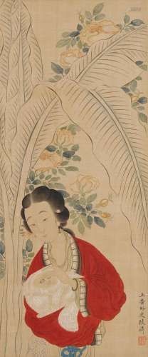 GAI QI (1773-1828) Lady under a Plantain Tree