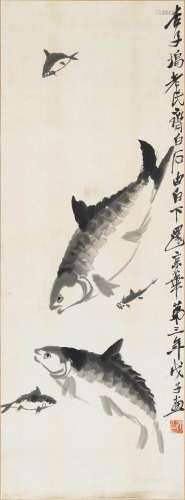 QI BAISHI (1864-1957)  Fish, 1948