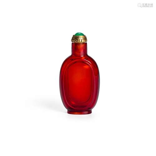 A RUBY-RED GLASS SNUFF BOTTLE Imperial, attributed to the Pa...