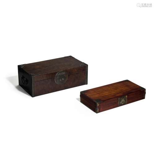 TWO HARDWOOD BOXES The hongmu box, Qing dynasty, 18th centur...