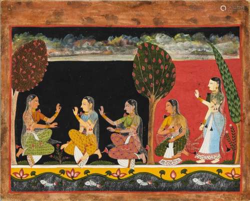 Pahari Painting Depicting Dancers