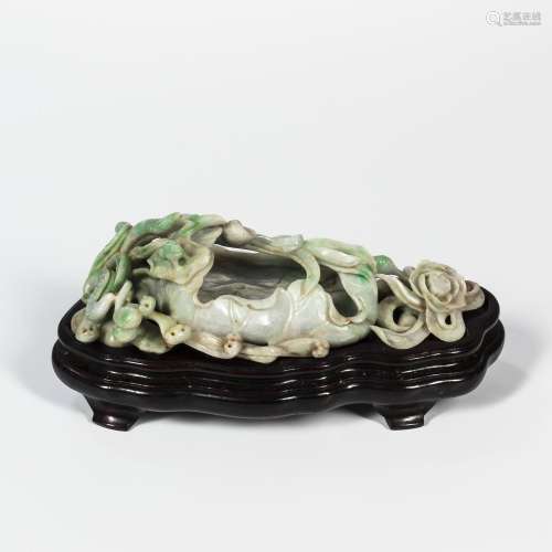 Jadeite Lotus Pond with a Frog