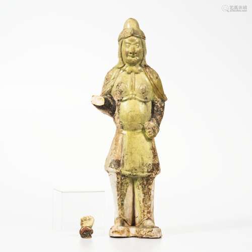 Glazed Pottery Figure of Tomb Guardian