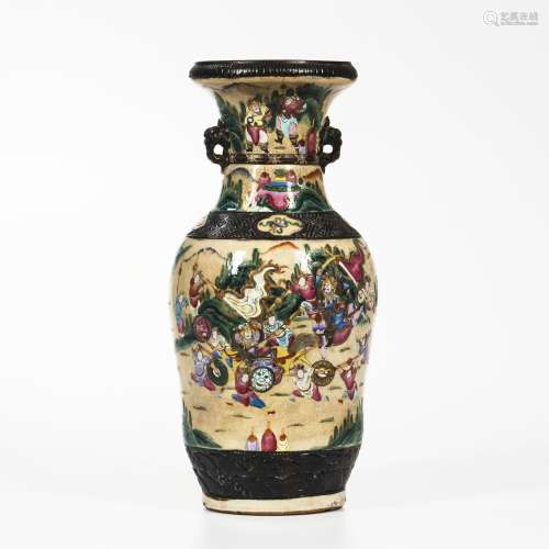 Polychrome-enameled "Warrior" Vase
