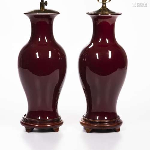 Two Oxblood-glazed Vases