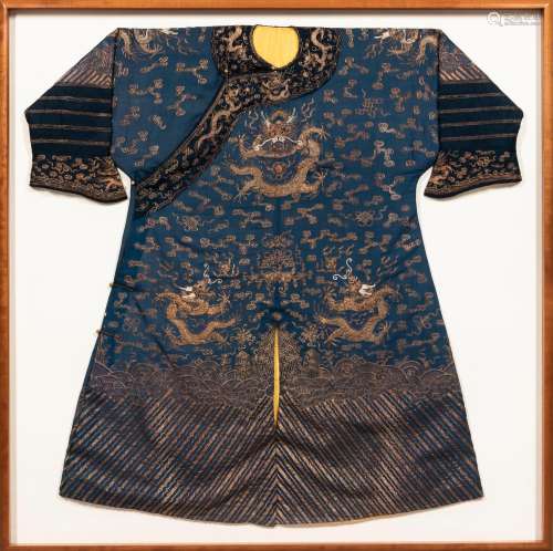 Blue-ground Silk Dragon Robe, Jifu