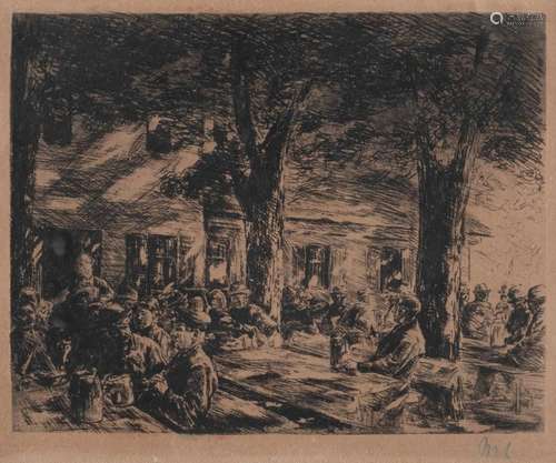 MAX LIEBERMANN BIERGARTEN IN BRANNENBURG BEI ROSENHEIM (1895...