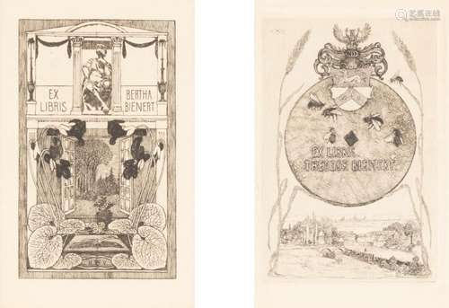 HEINRICH VOGELER ZWEI EX-LIBRIS: EX LIBRIS THEODOR BIENERT (...