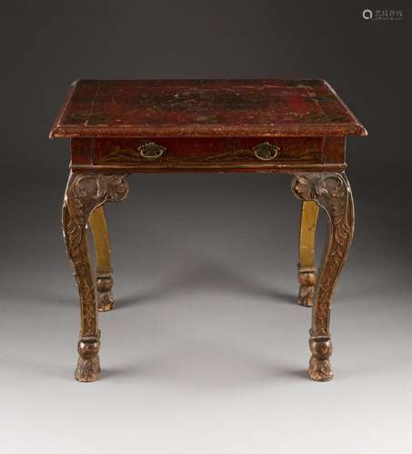 BEDEUTENDER TISCH MIT CHINOISERIE (RED LACQUER TABLE)