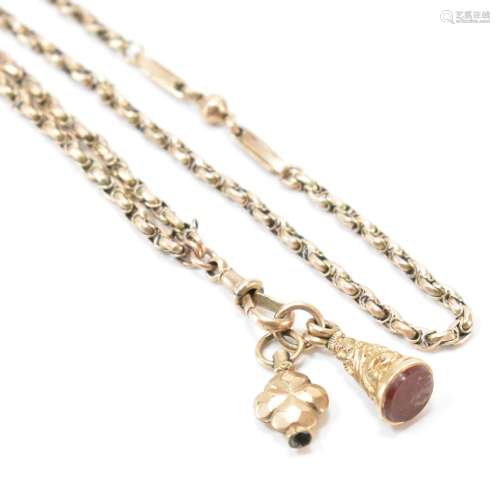 VICTORIAN GOLD POCKET WATCH CHAIN NECKLACE