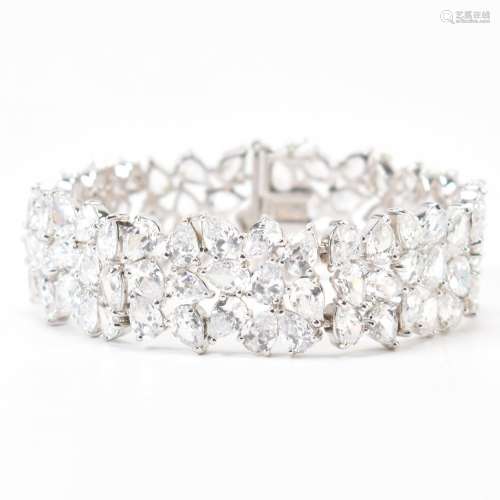 925 SILVER & CUBIC ZIRCONIA STONE SET BRACELET