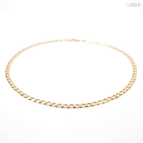 HALLMARKED 9CT GOLD FLAT CURB LINK NECKLACE CHAIN