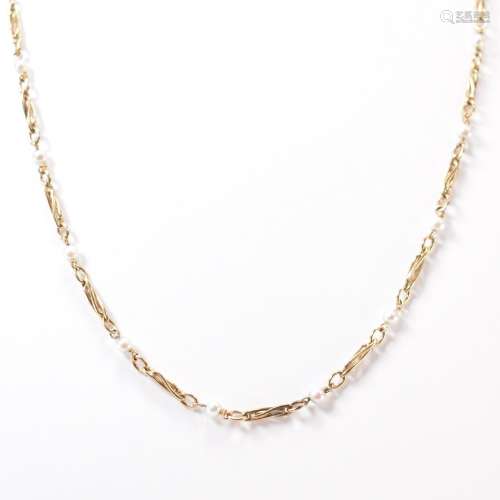 HALLMARKED 9CT GOLD & CULTURED PEARL NECKLACE