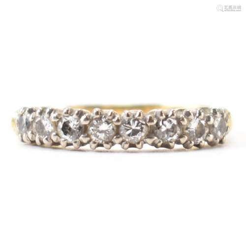 HALLMARKED 18CT GOLD & DIAMOND HALF HOOP RING