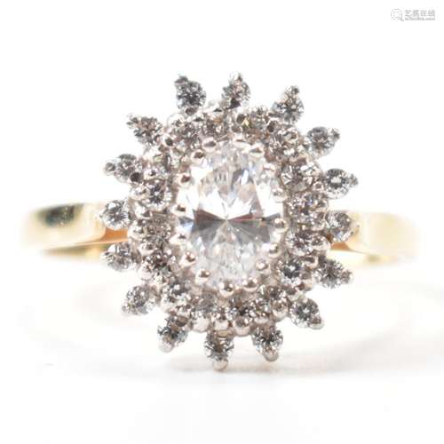 HALLMARKED 14CT GOLD & CZ CLUSTER RING