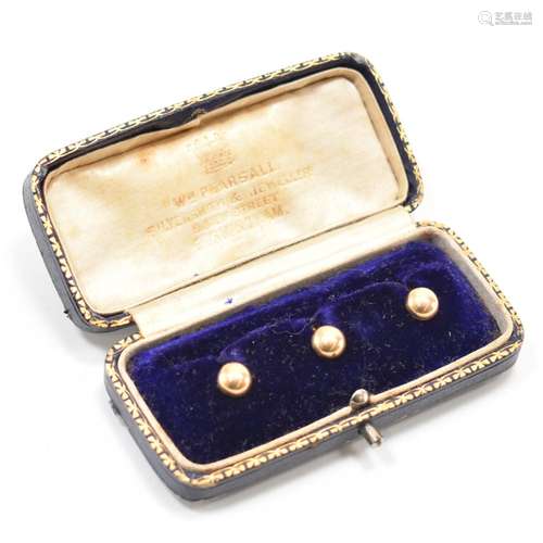 THREE ANTIQUE 15CT GOLD COLLAR STUDS