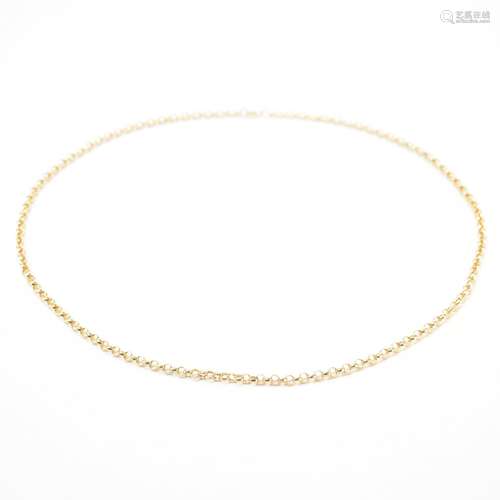 VINTAGE 9CT GOLD ROLO LINK CHAIN NECKLACE