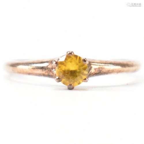 VINTAGE YELLOW METAL CITRINE RING