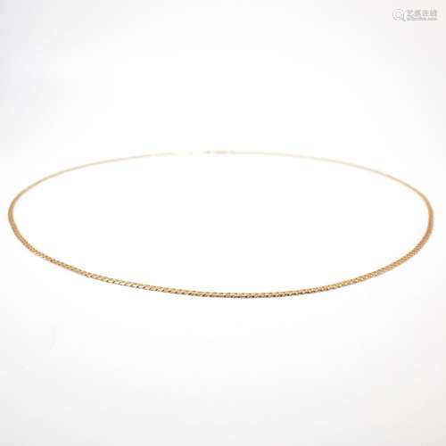 HALLMARKED 9CT GOLD FLAT CURB LINK NECKLACE