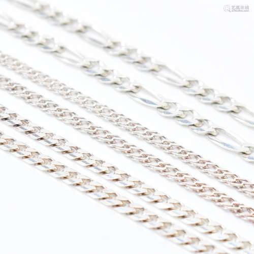 THREE 925 SILVER CHAIN NECKLACES