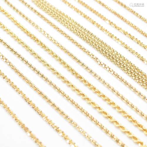 GROUP OF 925 SILVER GILT GOLD TONE CHAIN NECKLACES