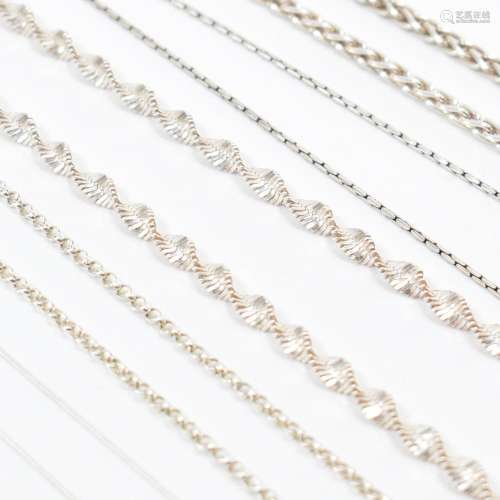 GROUP OF 925 SILVER CHAIN NECKLACES