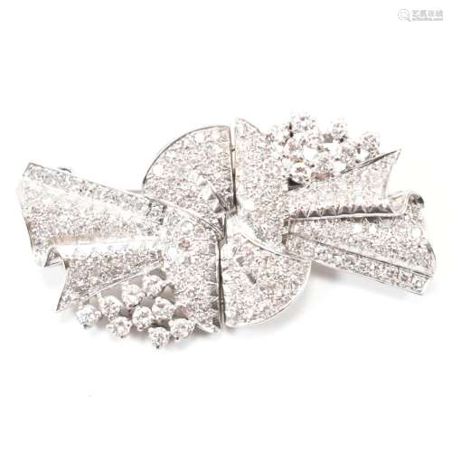 ART DECO DIAMOND DRESS CLIP BROOCH