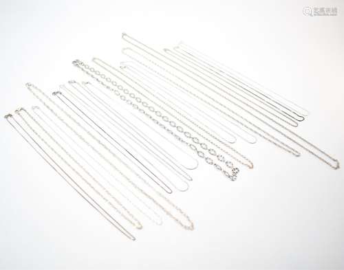 GROUP OF 925 SILVER CHAIN NECKLACES