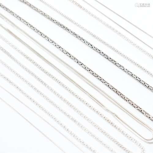 GROUP OF 925 SILVER CHAIN NECKLACES