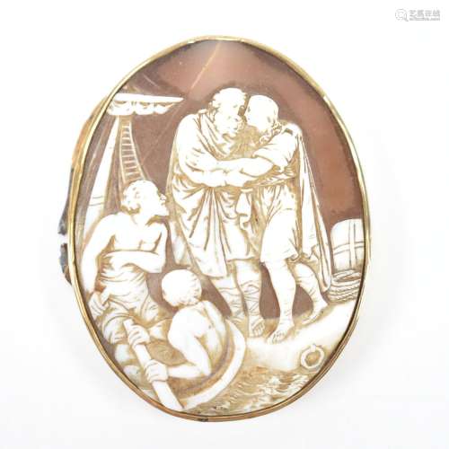 ANTIQUE CARVED SHELL CAMEO PANEL