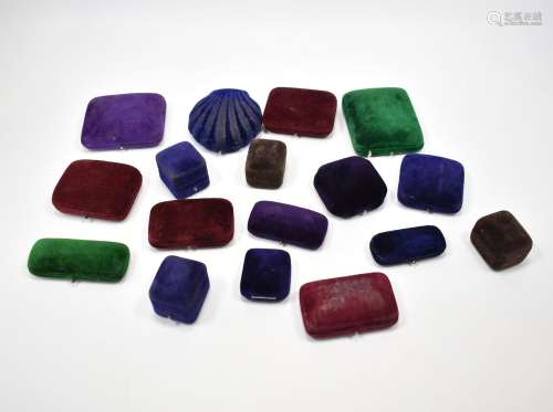 COLLECTION OF VELVET JEWELLERY BOXES