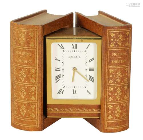 A VINTAGE NOVELTY JAEGER DESK CLOCK